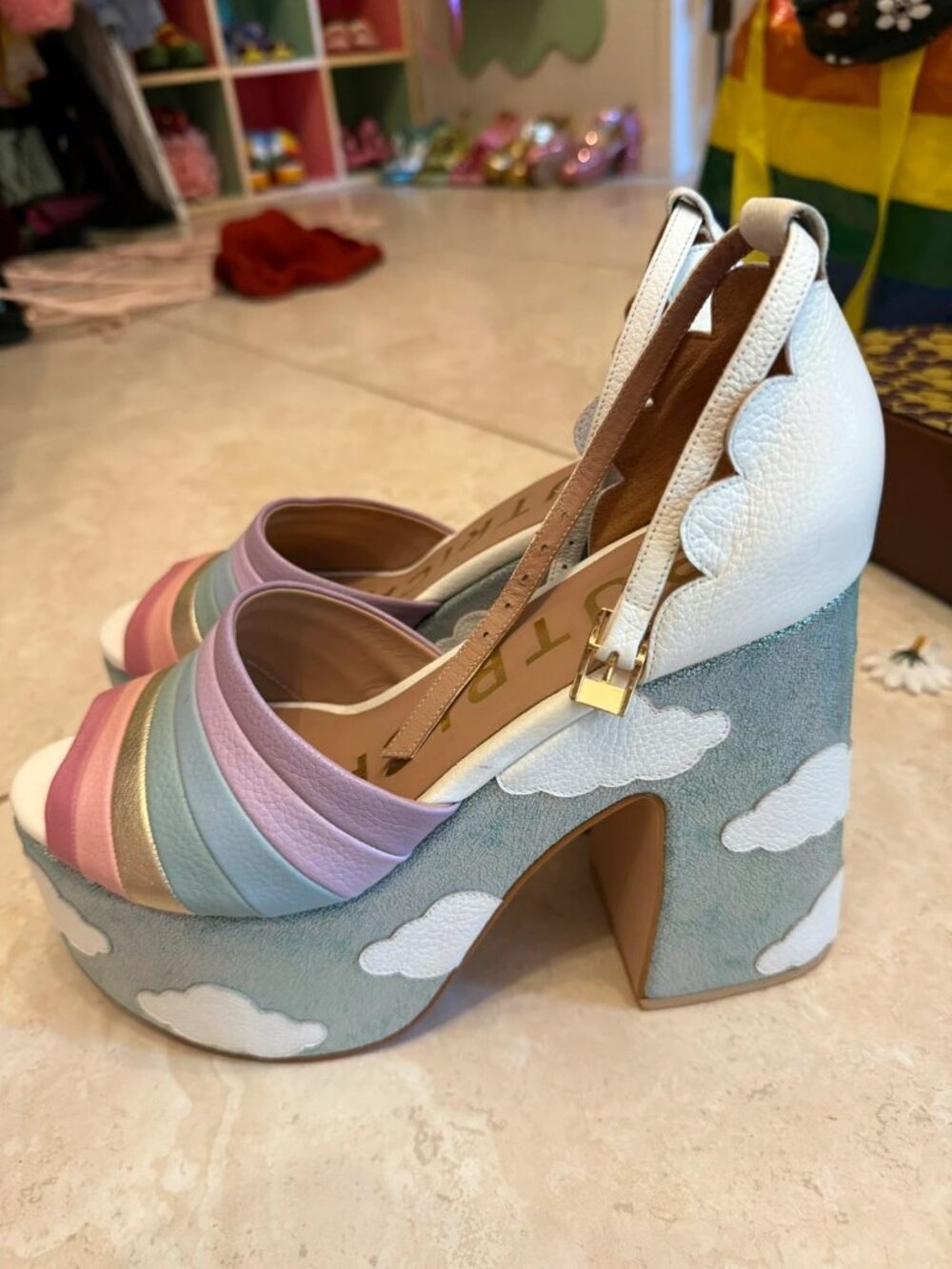 Jessica Butrich rainbow pastel cloud platforms size 39: U.S. 8 - Picture 6 of 7